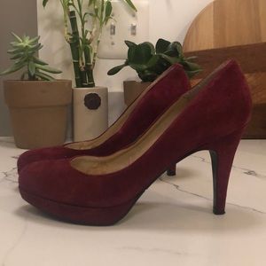 Marc Fisher Suede Maroon Pumps